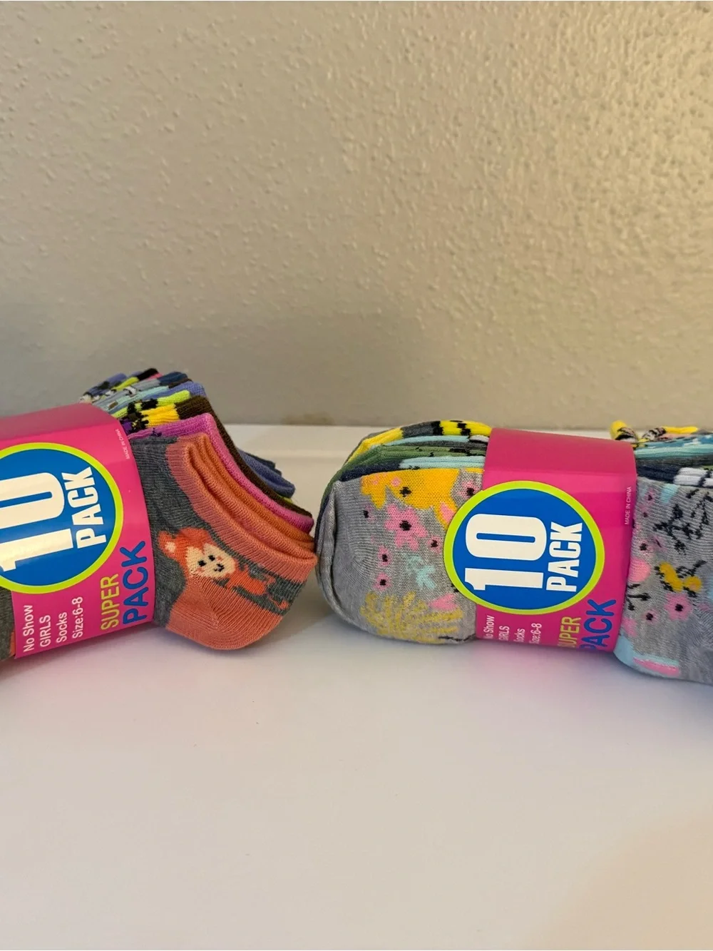 10-Pack Kids Crew Socks - Multicolor Fun Patterns x 2. 20 pairs girls